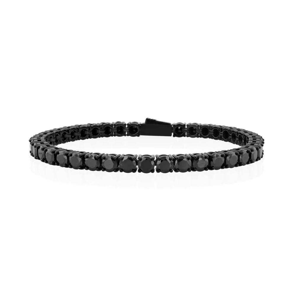 Men's Spinel Tennis Bracelet in Black Oxidized Sterling Silver – Image 1 of 3