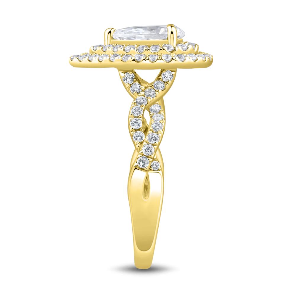Lab Grown Diamond Pear-Shaped Halo Engagement Ring in 14K Yellow Gold (1 1/2 ct. tw.) – Image 3 of 3