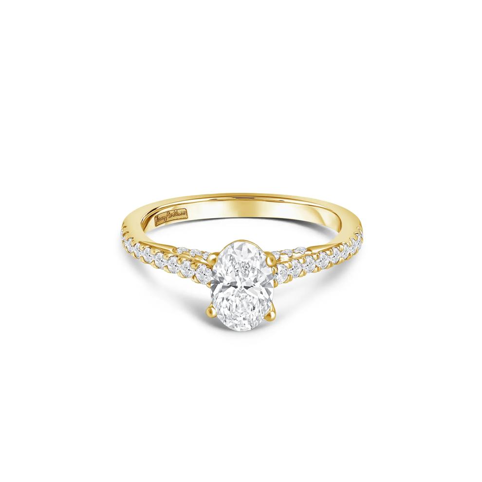 Honour Oval Lab Grown Diamond Engagement Ring in 18k Yellow Gold (1 1/3 ct. tw.) – Image 1 of 4