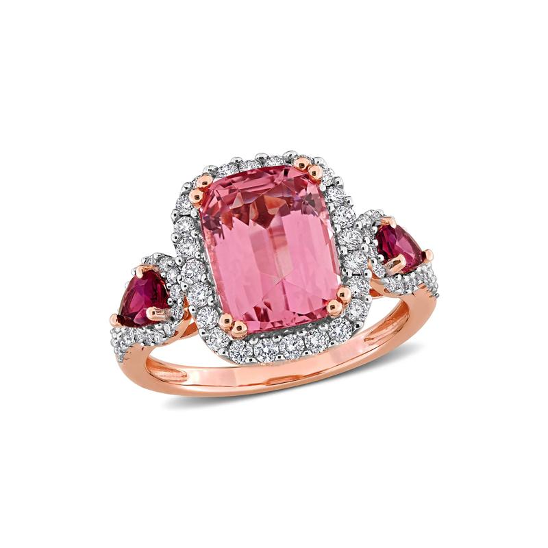 Pink Tourmaline &amp; Diamond Ring in 14K Rose Gold &#40;1/2 ct. tw.&#41; – Image 4 of 7