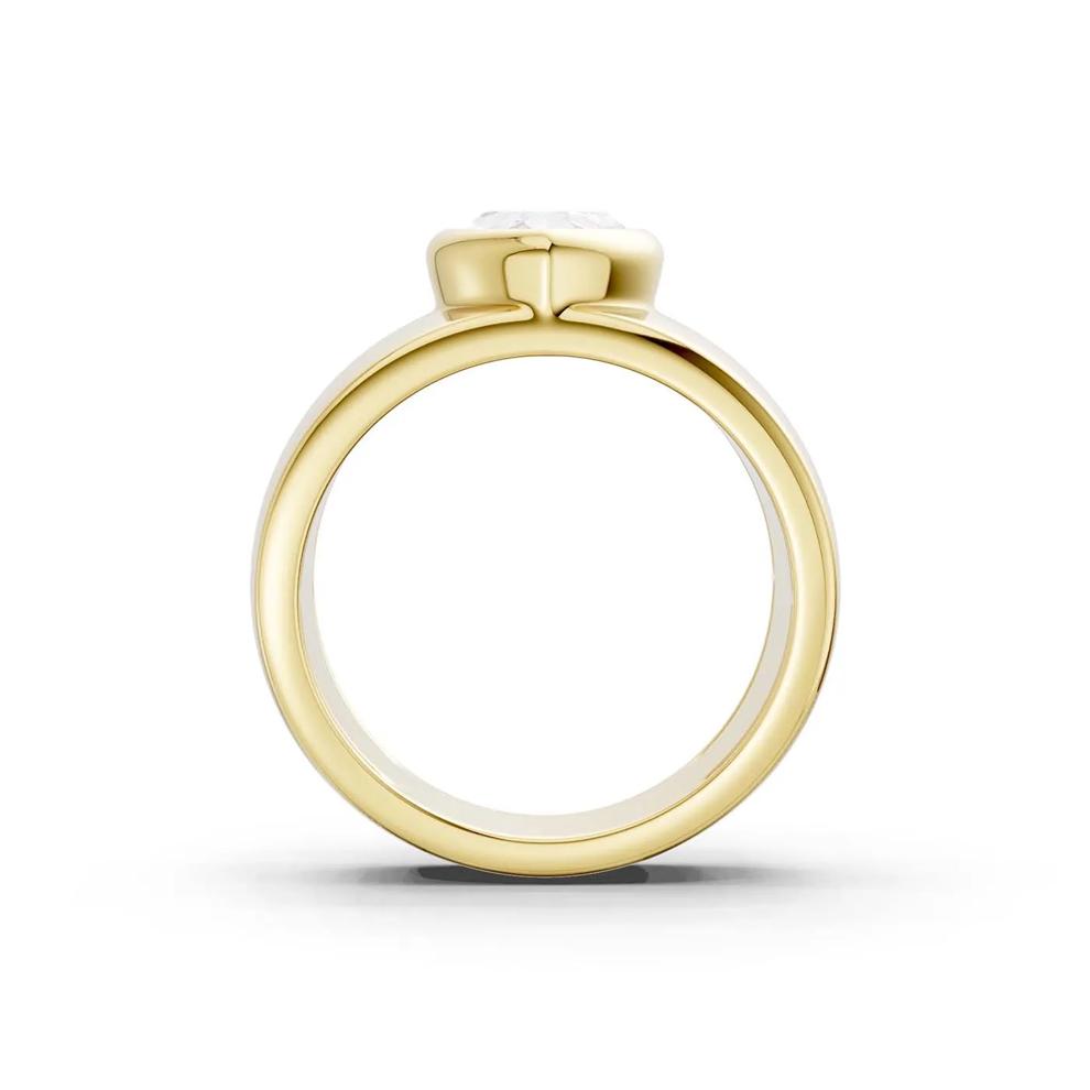 Lab Grown Diamond Marquise Solitaire Wide Band Engagement Ring in 14K Yellow Gold (2 ct.) – Image 4 of 4