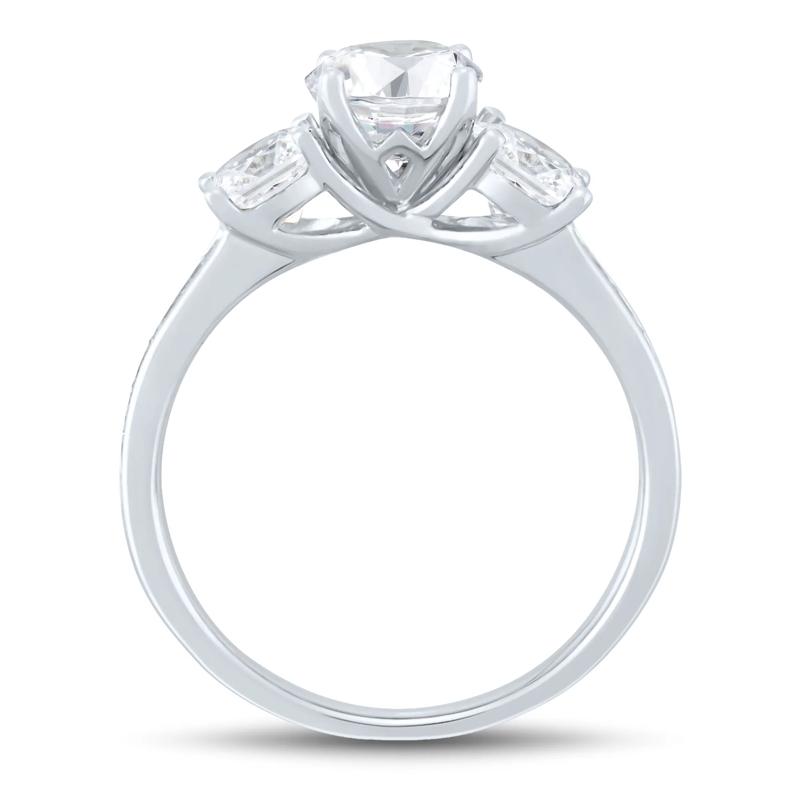 Lab Grown Three-Stone Diamond Engagement Ring in 14K White Gold &#40;2-1/4 ct. tw.&#41; – Image 2 of 3