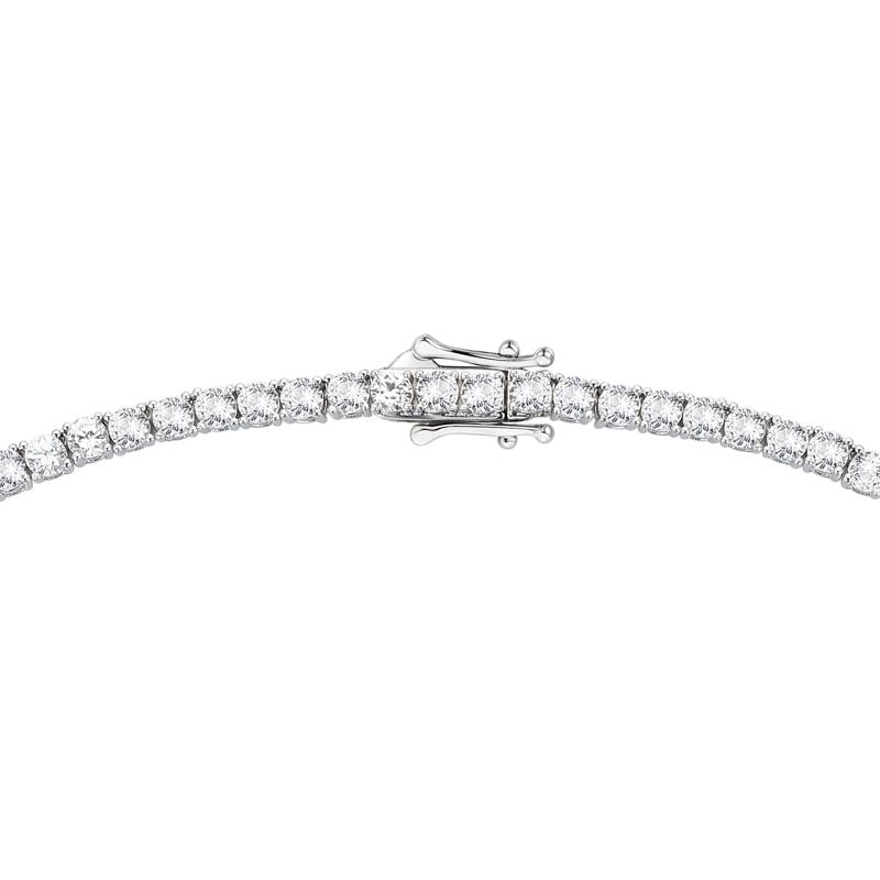 Lab-Created White Sapphire Tennis Necklace in Sterling Silver – Image 3 of 3