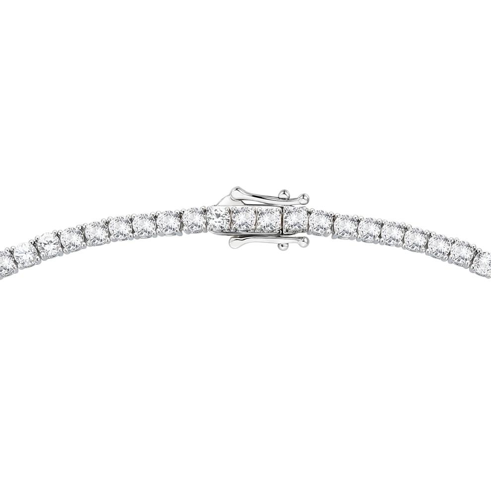 Lab-Created White Sapphire Tennis Necklace in Sterling Silver – Image 3 of 3