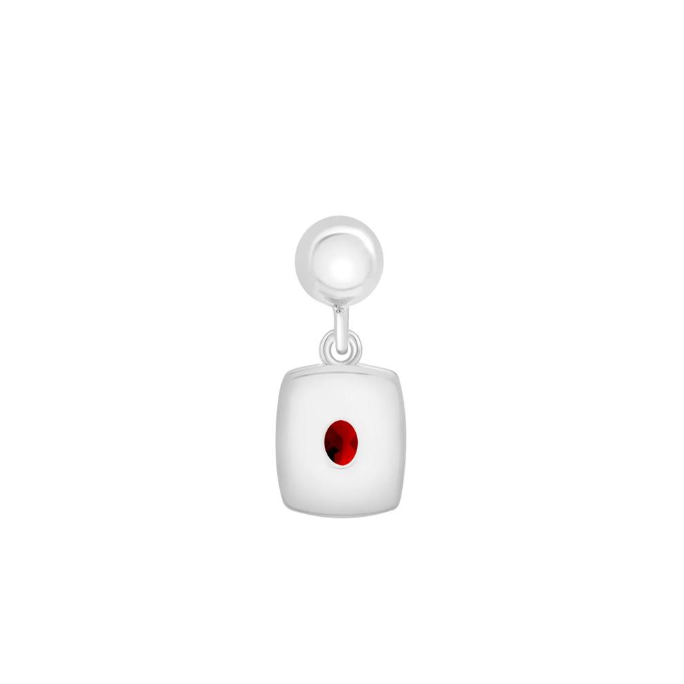 Garnet Medallion Birthstone Bead Charm in Sterling Silver – Image 3 of 3