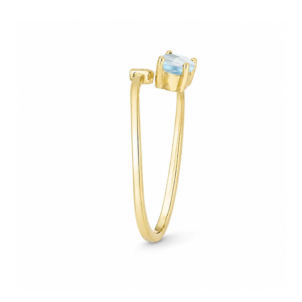 Aquamarine Twisted Ring in 10K Yellow Gold – Image 3 of 4