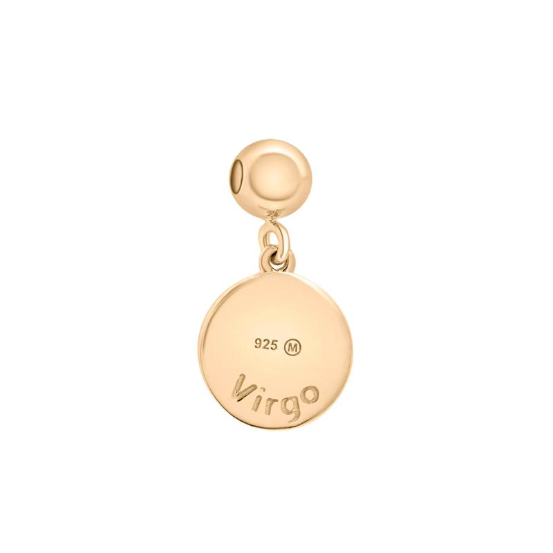 Virgo Zodiac Disc Bead Charm in Vermeil – Image 3 of 3
