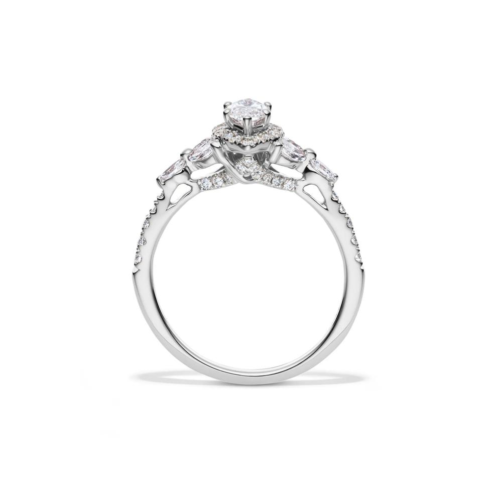 1 ct. tw. Marquise-Shaped Halo Diamond Engagement Ring in 14K White Gold – Image 2 of 4