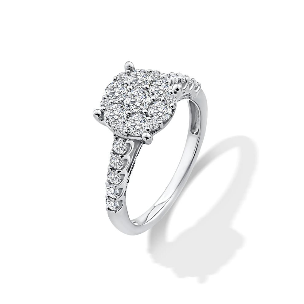 Diamond Round Center Composite Engagement Set in 10K White Gold (1 5/8 ct. tw.) – Image 4 of 6