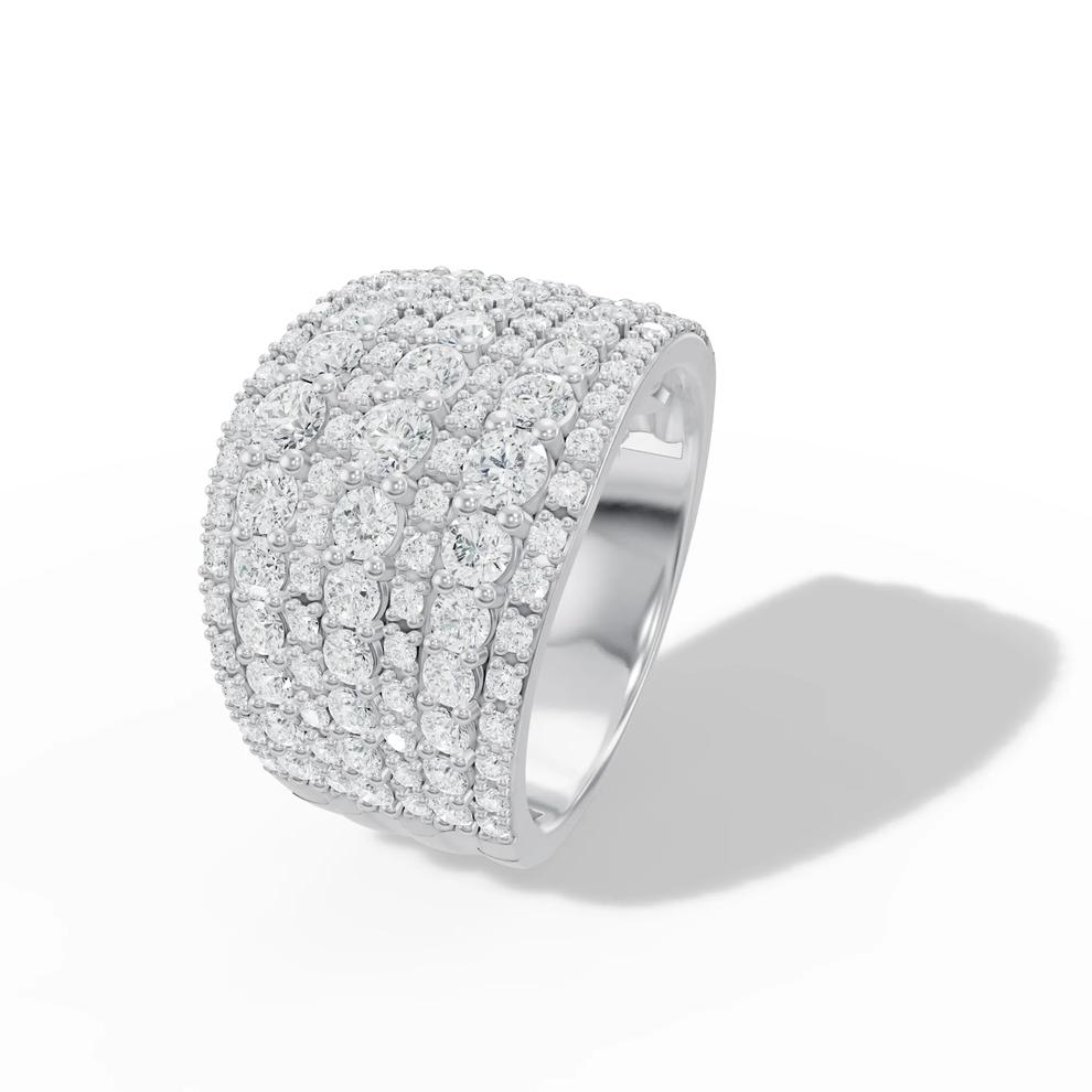 Diamond Multi-Row Band in 10K White Gold (2 ct. tw.) – Image 4 of 4