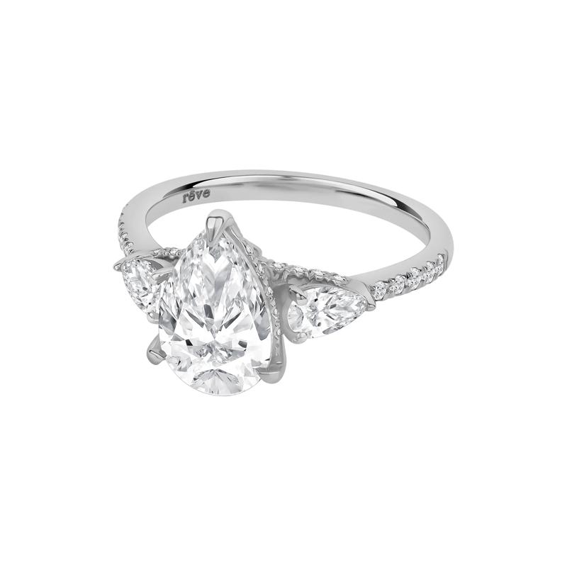 River Lab Grown Diamond Pear-Shaped Engagement Ring in 14K White Gold &#40;3-1/4 ct. tw.&#41; – Image 5 of 5