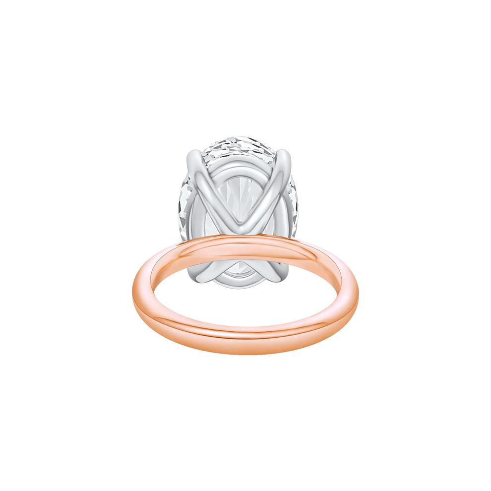 Lab Grown Diamond Oval Solitaire Ring in 14K Rose &amp; White Gold (10 ct.) – Image 4 of 4