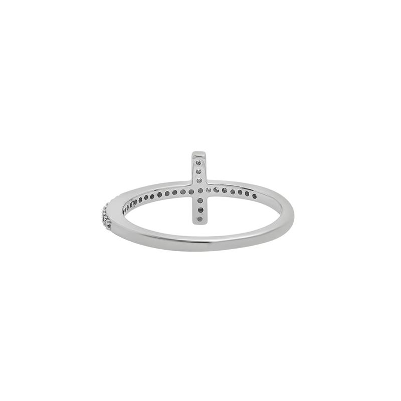 Diamond Cross Ring in Sterling Silver &#40;1/8 ct. tw.&#41; – Image 5 of 5