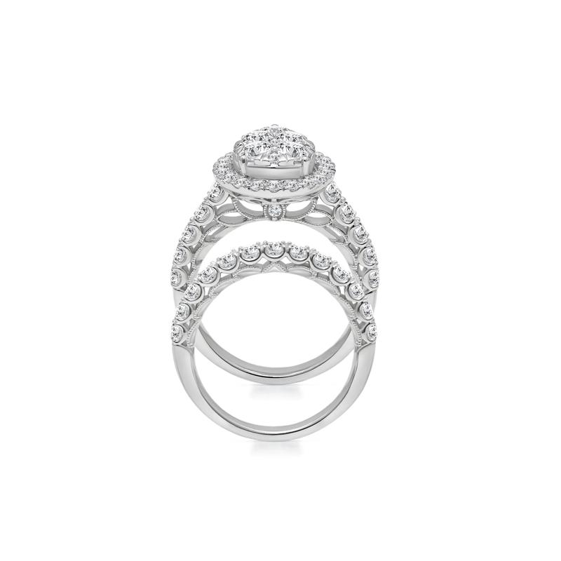 Lab Grown Diamond Pear-Shaped Engagement Ring Set in 10K White Gold &#40;3 ct. tw.&#41; – Image 2 of 3
