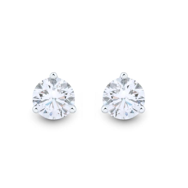 Lab Grown Diamond Martini Stud Earrings in 14K White Gold &#40;1 ct. tw.&#41;  – Image 2 of 3
