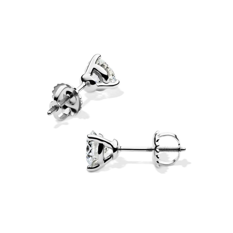 Lab Grown Diamond Martini Stud Earrings in 14K White Gold (1 ct. tw.)  – Image 2 of 3