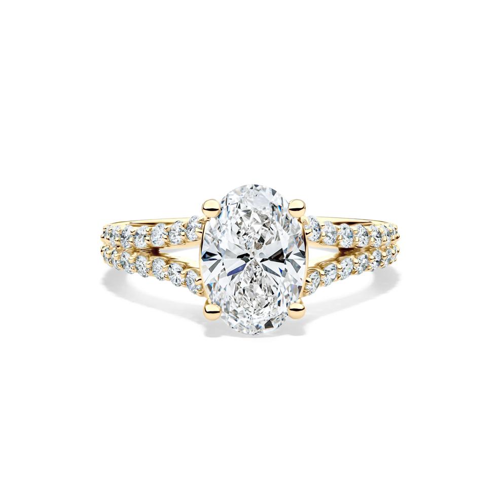 Lab Grown Diamond Oval Engagement Ring in 14K Yellow Gold (2 1/2 ct. tw.) – Image 1 of 4
