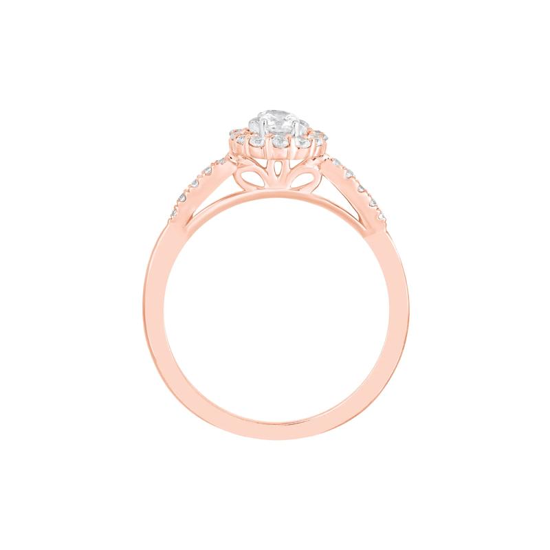 Diamond Oval Halo Engagement Ring in 10K Rose and White Gold &#40;1/2 ct. tw.&#41; – Image 2 of 3