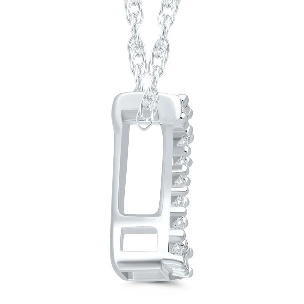 Diamond Accent Initial Z Pendant in 10K White Gold – Image 2 of 3