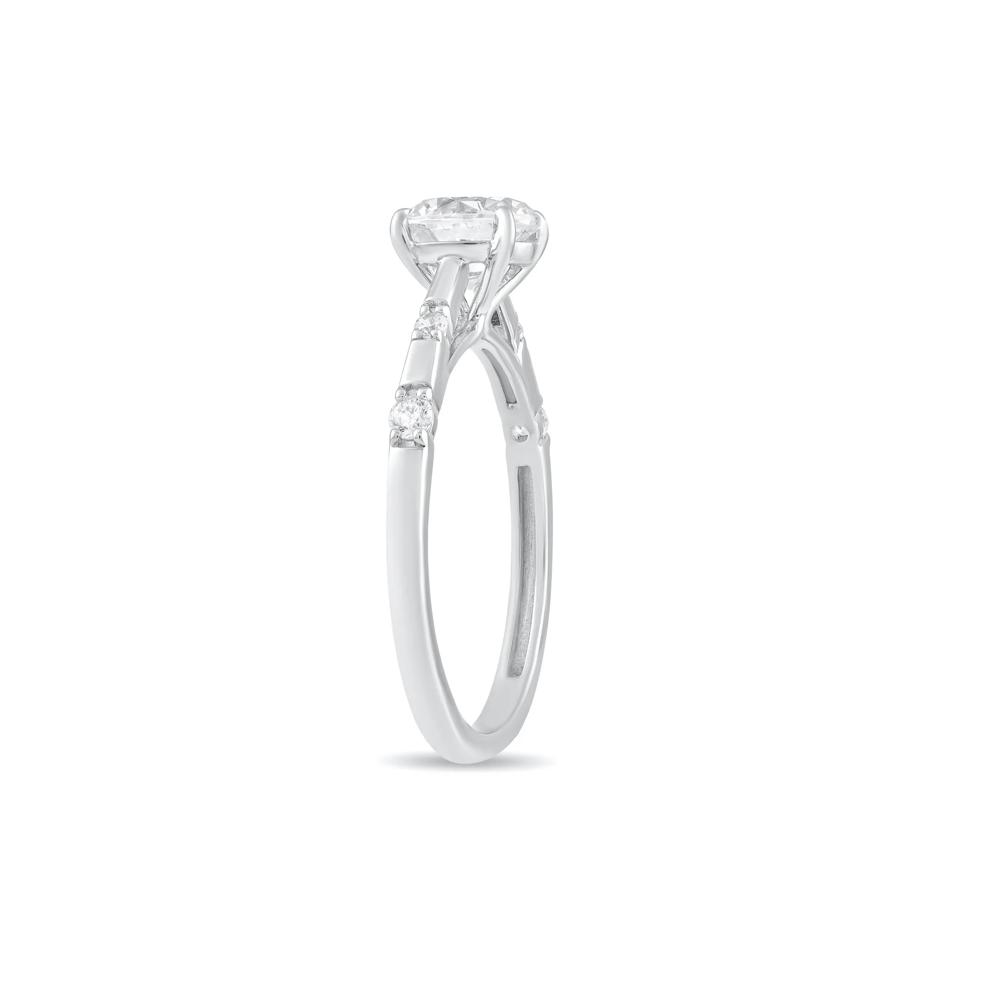 Lab Grown Diamond Round Center Engagement Ring in Platinum (1 ct. tw.) – Image 3 of 4