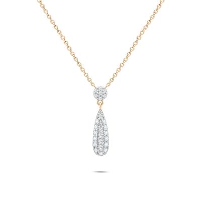 Diamond Drop Pendant Necklace in 10K Yellow Gold (1/10 ct. tw.)