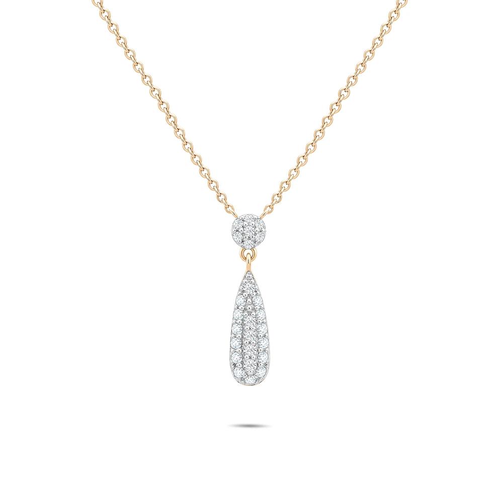 Diamond Drop Pendant Necklace in 10K Yellow Gold (1/10 ct. tw.) – Image 2 of 4