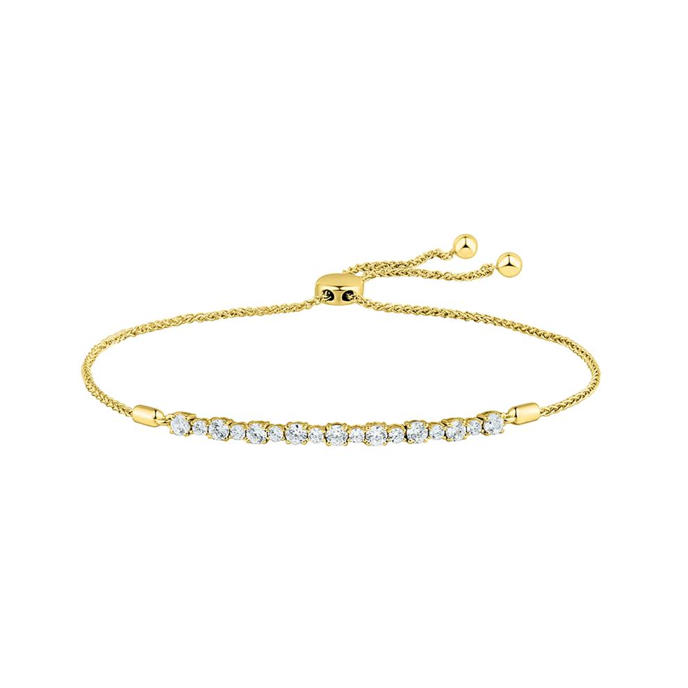 Lab Grown Diamond Bolo Bracelet in 14K Yellow Gold (1 ct. tw.) – Image 1 of 1