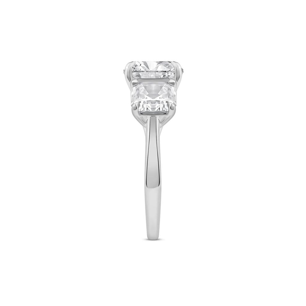 Lab Grown Diamond Asscher-Cut Three Stone Engagement Ring in Platinum (7 ct. tw.) – Image 3 of 4