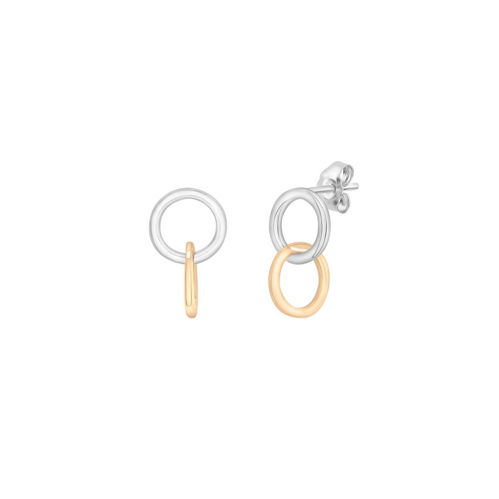 Linked Circle Drop Earrings in Vermeil and Sterling Silver – Image 1 of 4