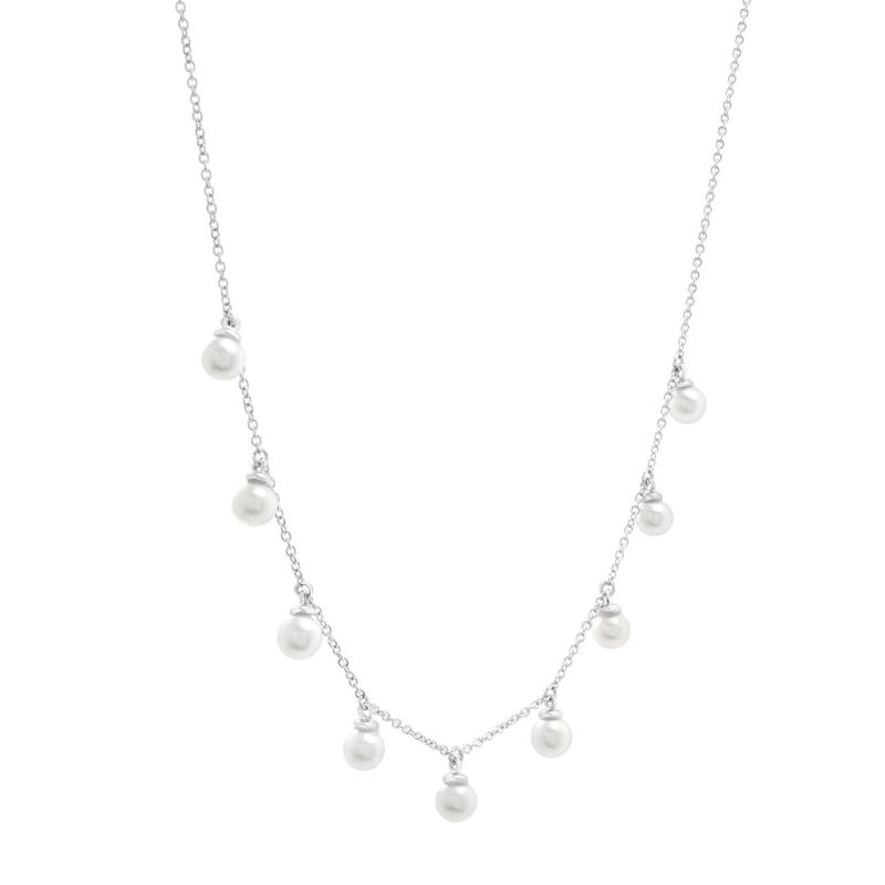 Freshwater Cultured Pearl Station Necklace in Sterling Silver – Image 2 of 4
