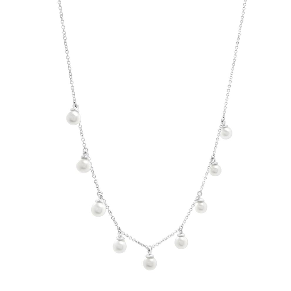 Freshwater Cultured Pearl Station Necklace in Sterling Silver – Image 2 of 4