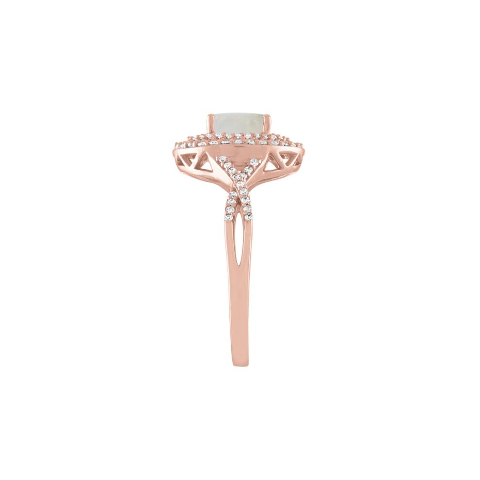 Opal &amp; 1/3 ct. tw. Diamond Ring in 10K Rose Gold – Image 3 of 3