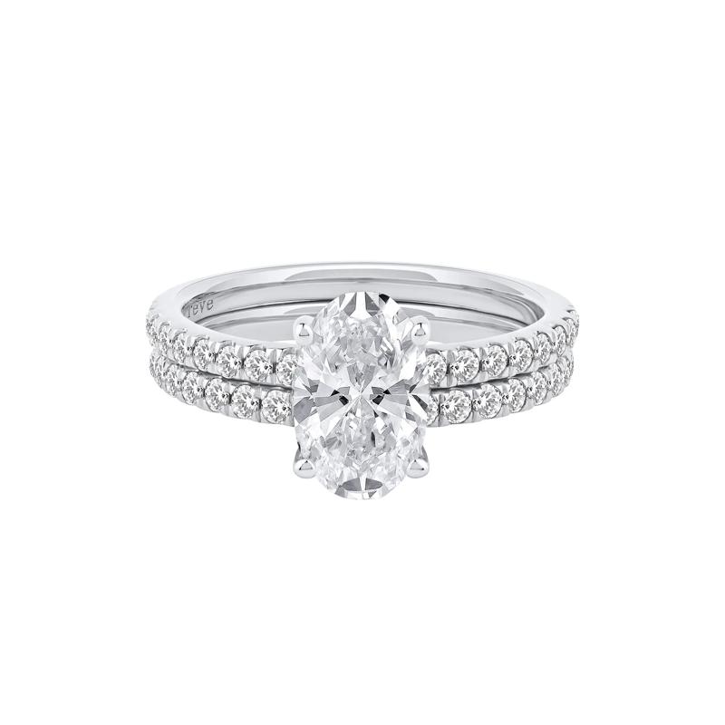 Charlotte Lab Grown Diamond Oval-Shaped Engagement Ring Set in 14K White Gold (2 3/4 ct. tw.) – Image 1 of 5