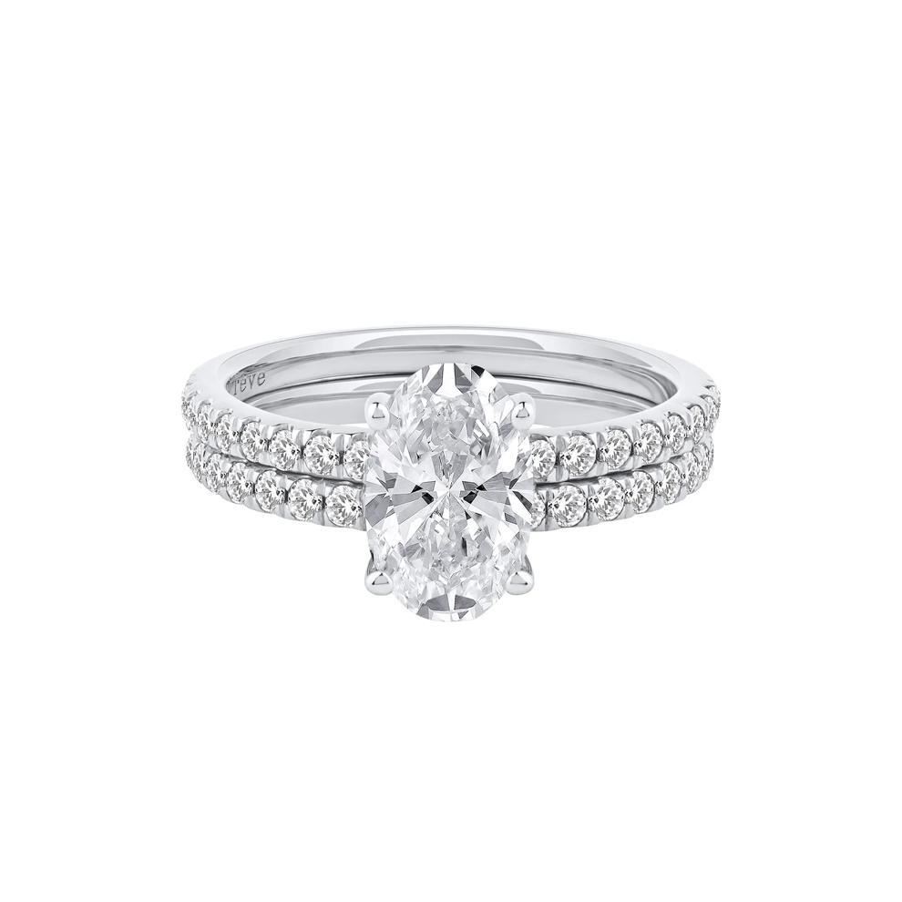 Charlotte Lab Grown Diamond Oval-Shaped Engagement Ring Set in 14K White Gold (2 3/4 ct. tw.) – Image 1 of 5
