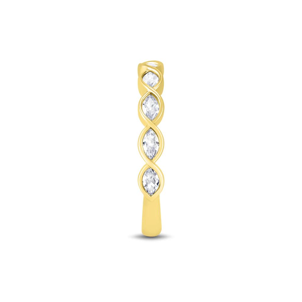 Lab Grown Diamond Marquise Wave Band in 10K Yellow Gold (1/2 ct. tw.) – Image 3 of 3