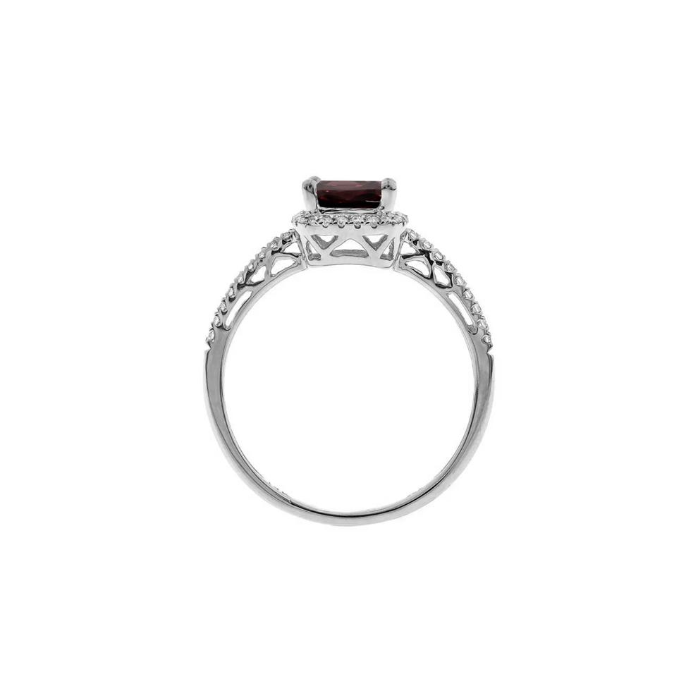 Rhodolite Garnet and Diamond Ring in 10K White Gold (1/5 ct. tw.) – Image 2 of 4