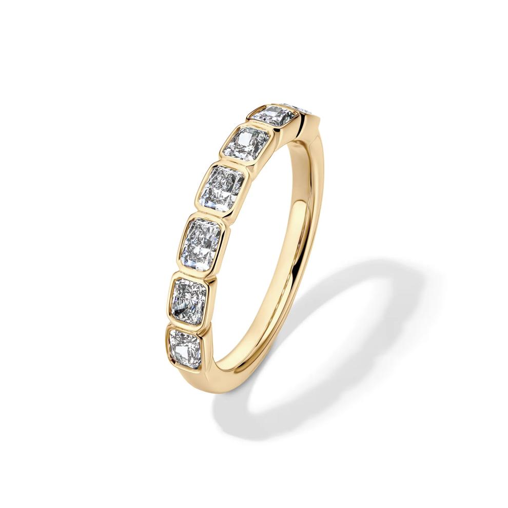 Lab Grown Diamond Radiant-Cut Bezel-Set Anniversary Band in 10K Yellow Gold (1 ct. tw.) – Image 4 of 4