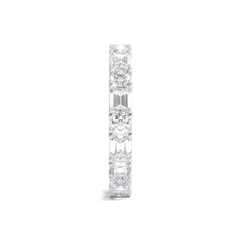 Round and Emerald-Cut Lab Grown Diamond Eternity Band in Platinum &#40;3 ct. tw.&#41; – Image 3 of 3