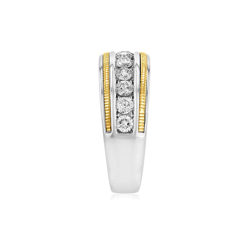 Men&#39;s 1 ct. tw. Diamond Milgrain Band in 10K White &amp; Yellow Gold – Image 3 of 3