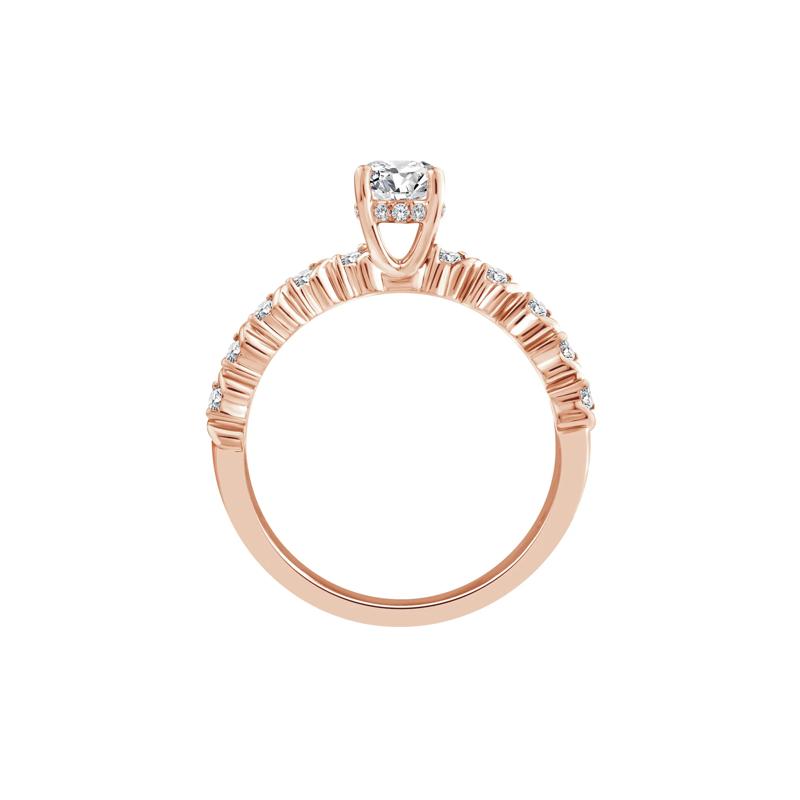 Lab Grown Oval Diamond Engagement Ring in 10K Rose Gold &#40;1 ct. tw.&#41; – Image 2 of 3