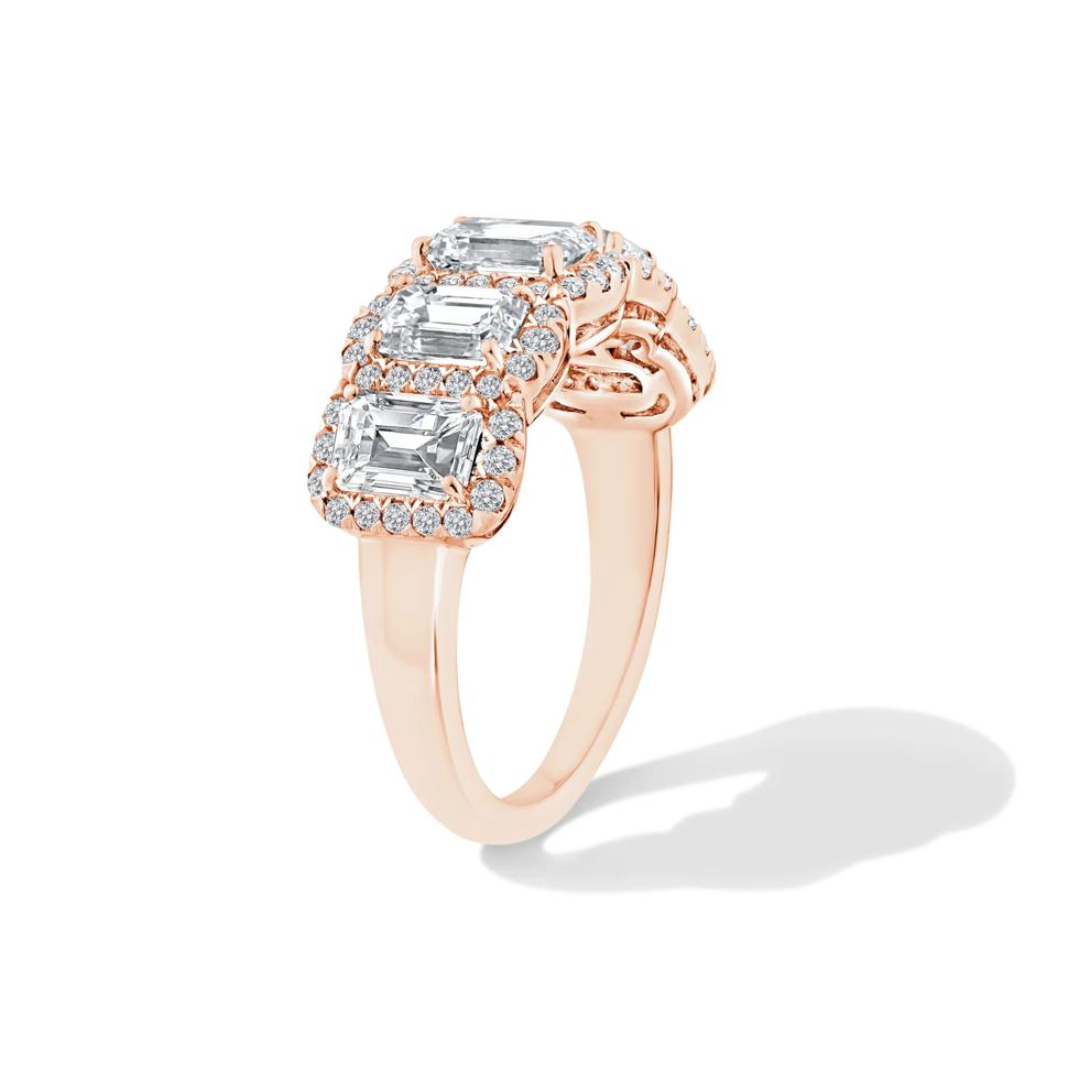 Lab Grown Diamond Five-Stone Anniversary Band in 10K Rose Gold (3 ct. tw.) – Image 3 of 4