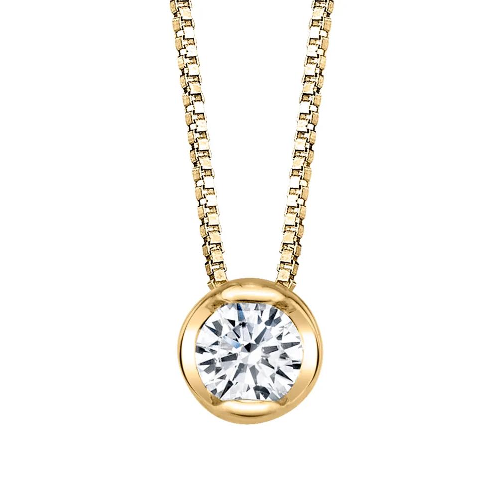 1/10 ct. tw. diamond pendant in 14k yellow gold – Image 1 of 3