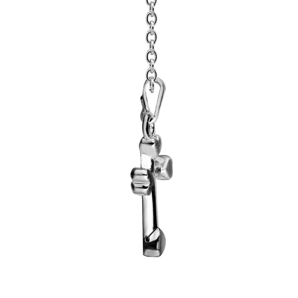 Children's Heart Cross Pendant in Sterling Silver – Image 2 of 2