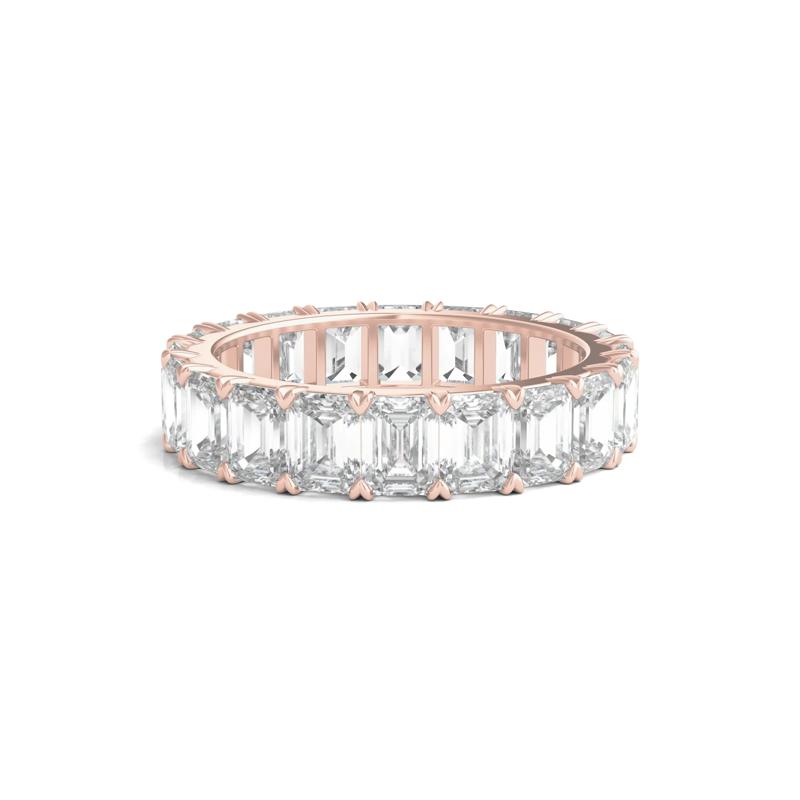 Emerald-Cut Diamond Wedding Band with Eternity Setting in 14K Rose Gold &#40;5 ct. tw.&#41; – Image 1 of 3