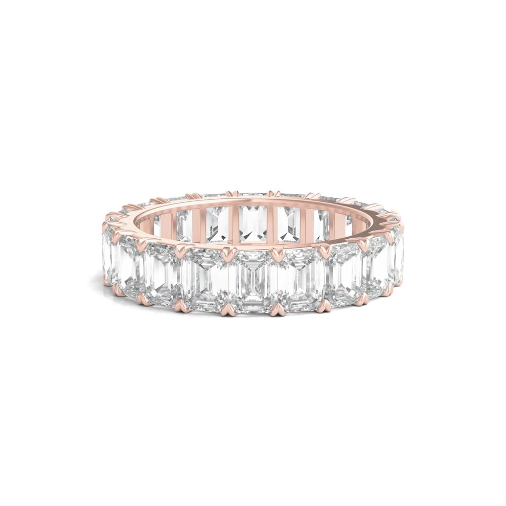 Emerald-Cut Diamond Wedding Band with Eternity Setting in 14K Rose Gold (5 ct. tw.) – Image 1 of 3
