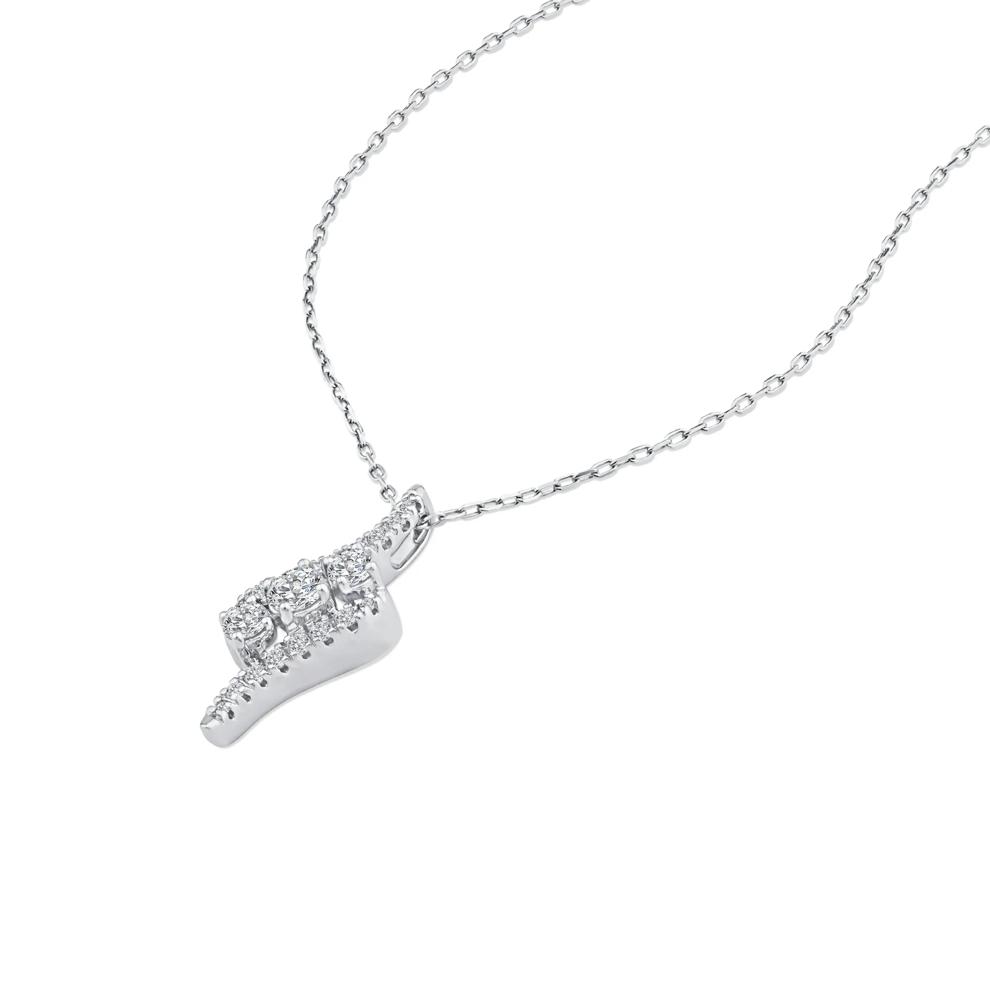 Diamond Three-Stone Twist Pendant in 10K White Gold (1/2 ct. tw.) – Image 4 of 4