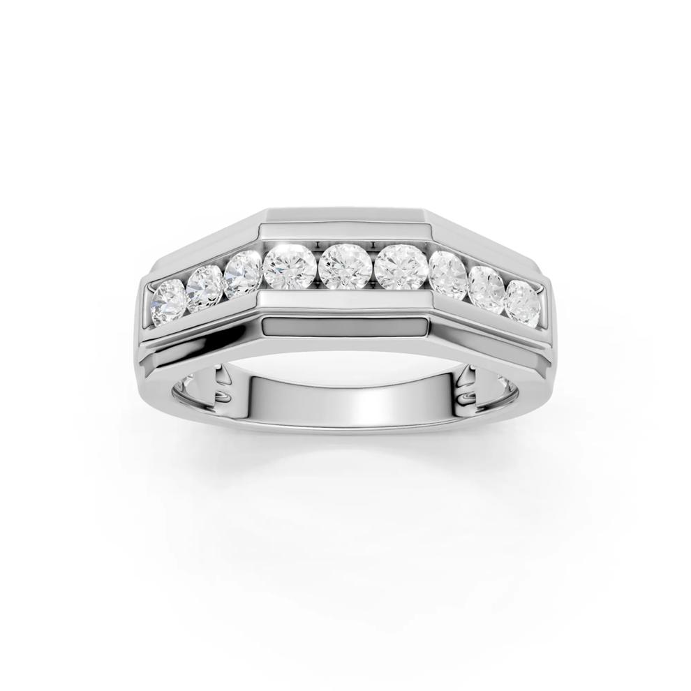 Men's Lab Grown Diamond Geometric Band in 10K White Gold (3/4 ct. tw.) – Image 1 of 4