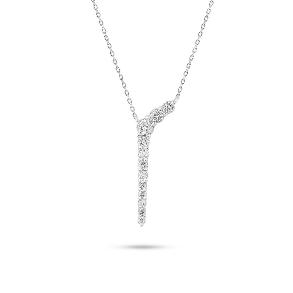 Diamond Graduated Drop Pendant in Sterling Silver (1/3 ct. tw.) – Image 1 of 4