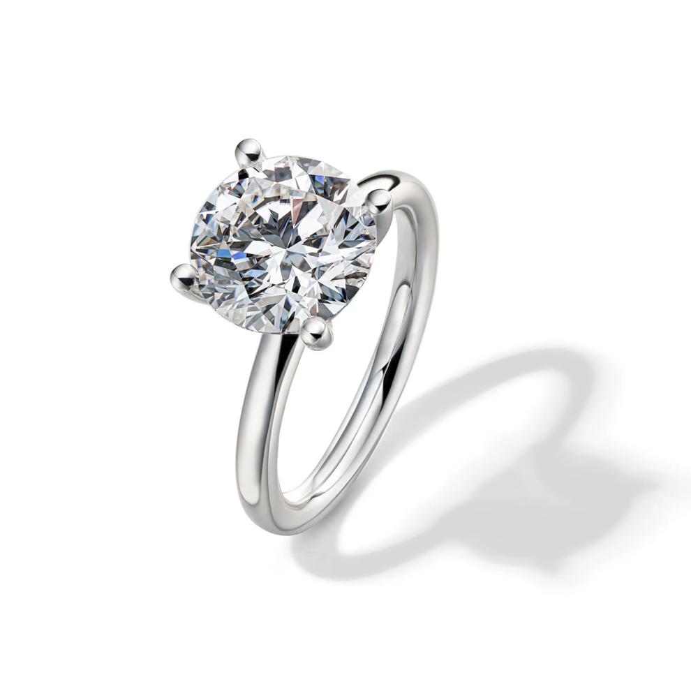 Lab Grown Diamond Round Solitaire Engagement Ring in Platinum (4 ct.) – Image 4 of 4