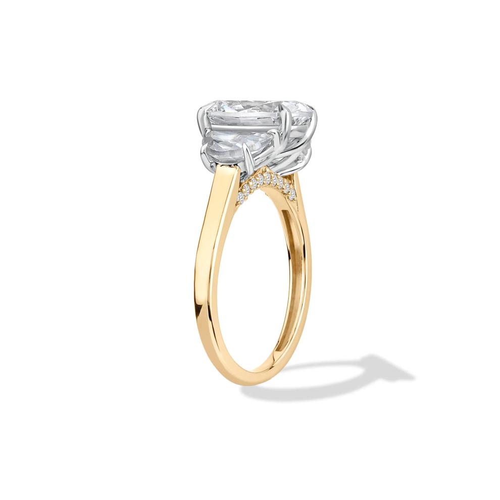 Lab Grown Diamond Three-Stone Engagement Ring in 14K Yellow Gold (4 ct. tw.) – Image 3 of 4